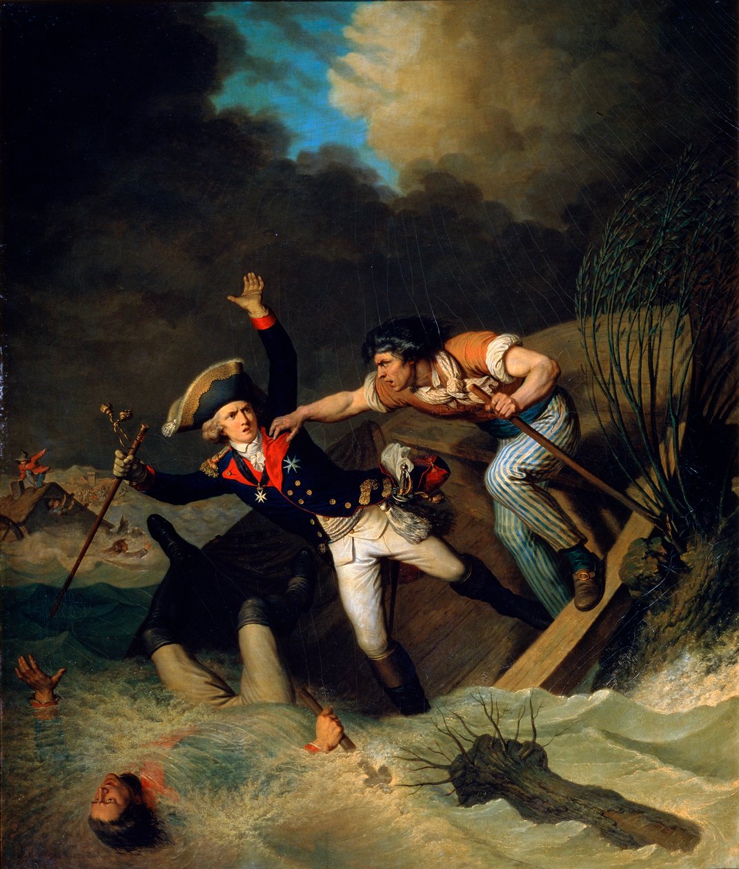 Hertig Leopolds död av Brunswick under en översvämning i Brunswick, Tyskland, 1785 av Pierre Alexandre Wille