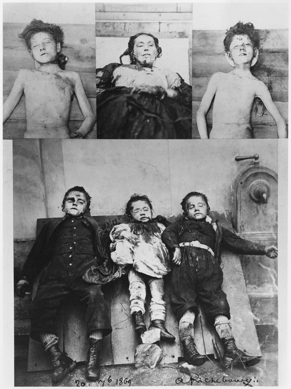 Troppmannaffären, familjen Kinck mördad av Jean-Baptiste Troppmann, 1869 av Pierre Ambroise Richebourg
