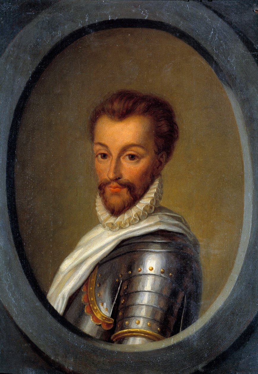 Porträtt av Henrik I av Bourbon (1552-1588) Prins av Conde Målning av Pierre Andre Cassel (1801-1848) 1800-talets sön. 0,26x0,17 m av Pierre Andre Cassel