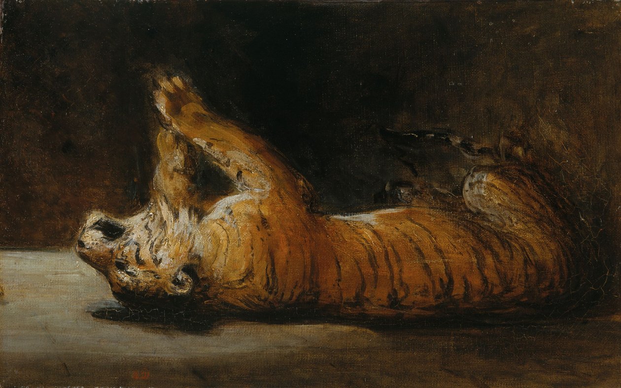 Playing Tiger (olja på duk) av Pierre Andrieu