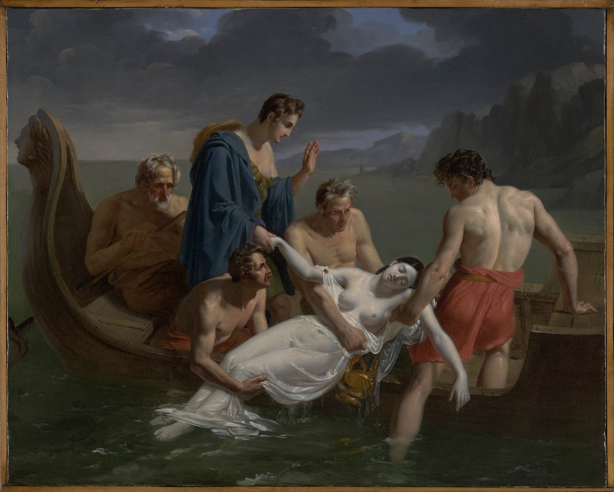 Sapphos död av Pierre Antoine Augustin Vafflard