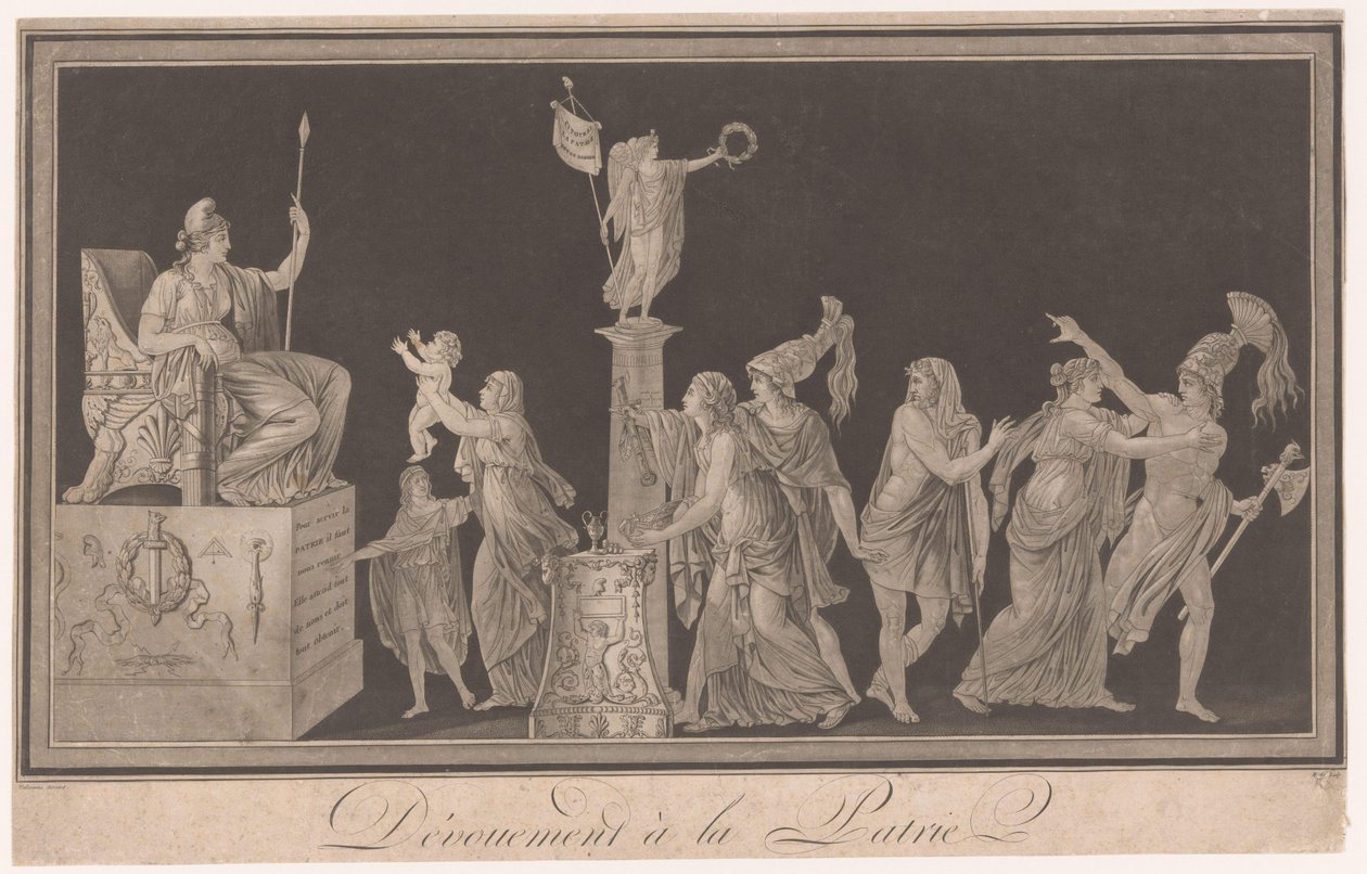 Allegori om hängivenheten till Frankrike Dévouement à la Patrie (titel på objekt) av Pierre Antoine Demachy