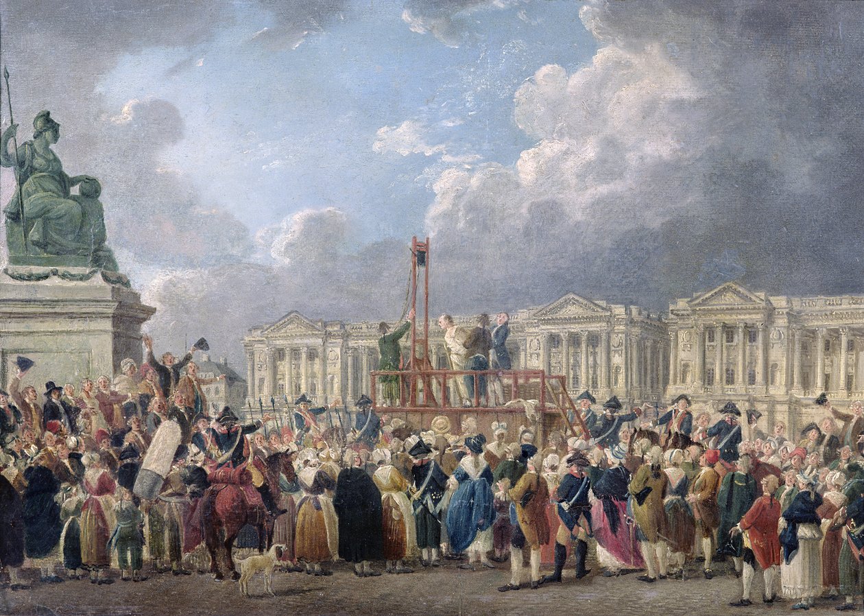 En avrättning, Place de la Revolution, mellan augusti 1793 och juni 1794 av Pierre Antoine Demachy