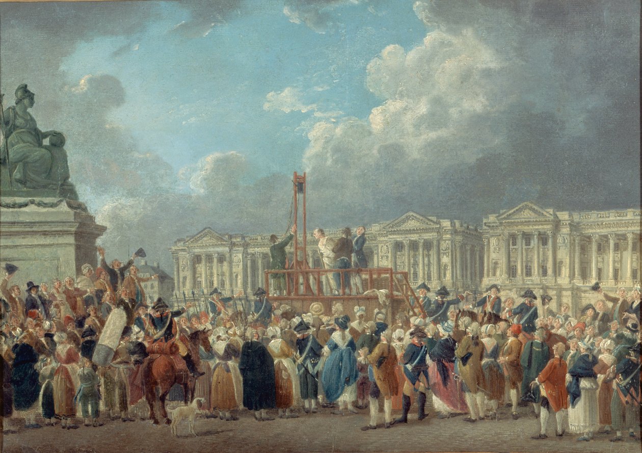 En avrättning på Place de la Revolution, ca. 1793. av Pierre-Antoine Demachy