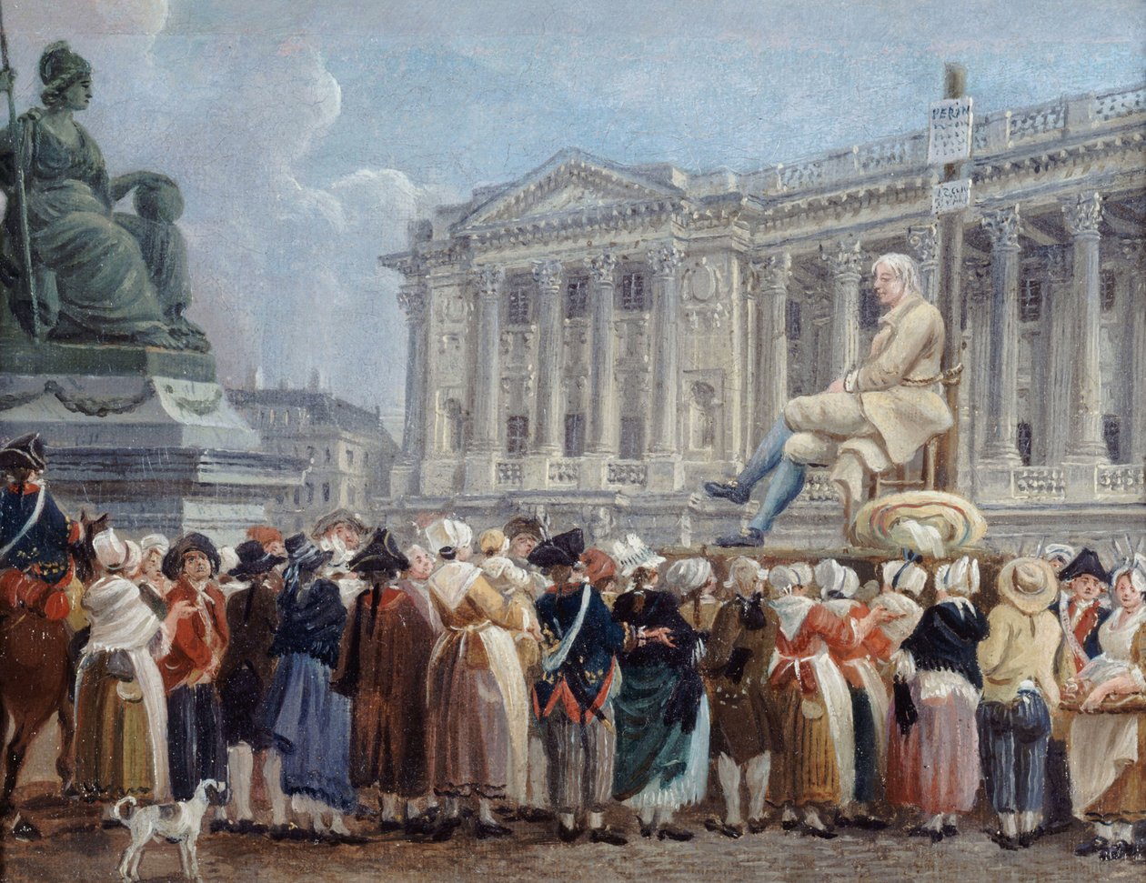 Utställning av Pierre Nicolas Perrin på Place de la Révolution, 29 Vendémiaire, ca. 1793. av Pierre Antoine Demachy