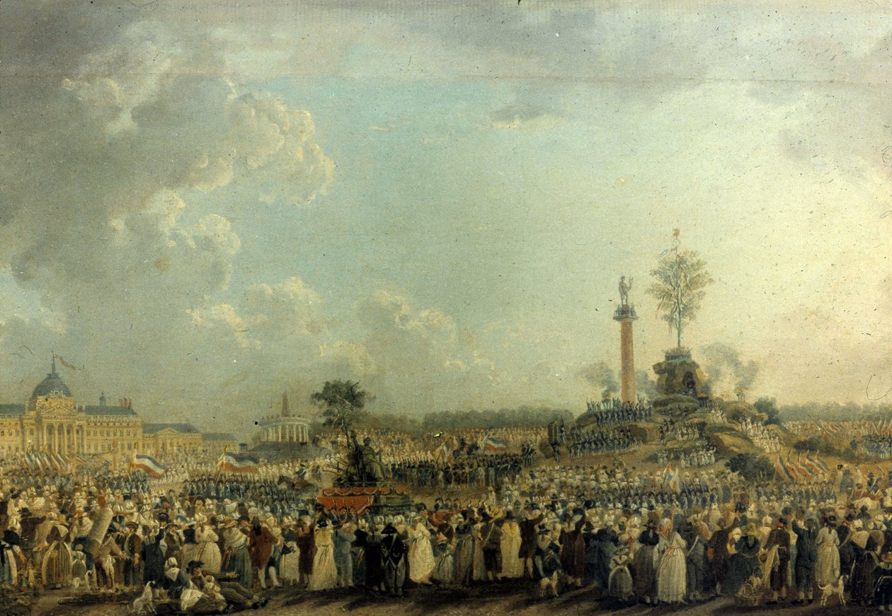Högsta väsendets högtid på Marsfältet (20 Prairial Year II - 8 juni av Pierre Antoine Demachy
