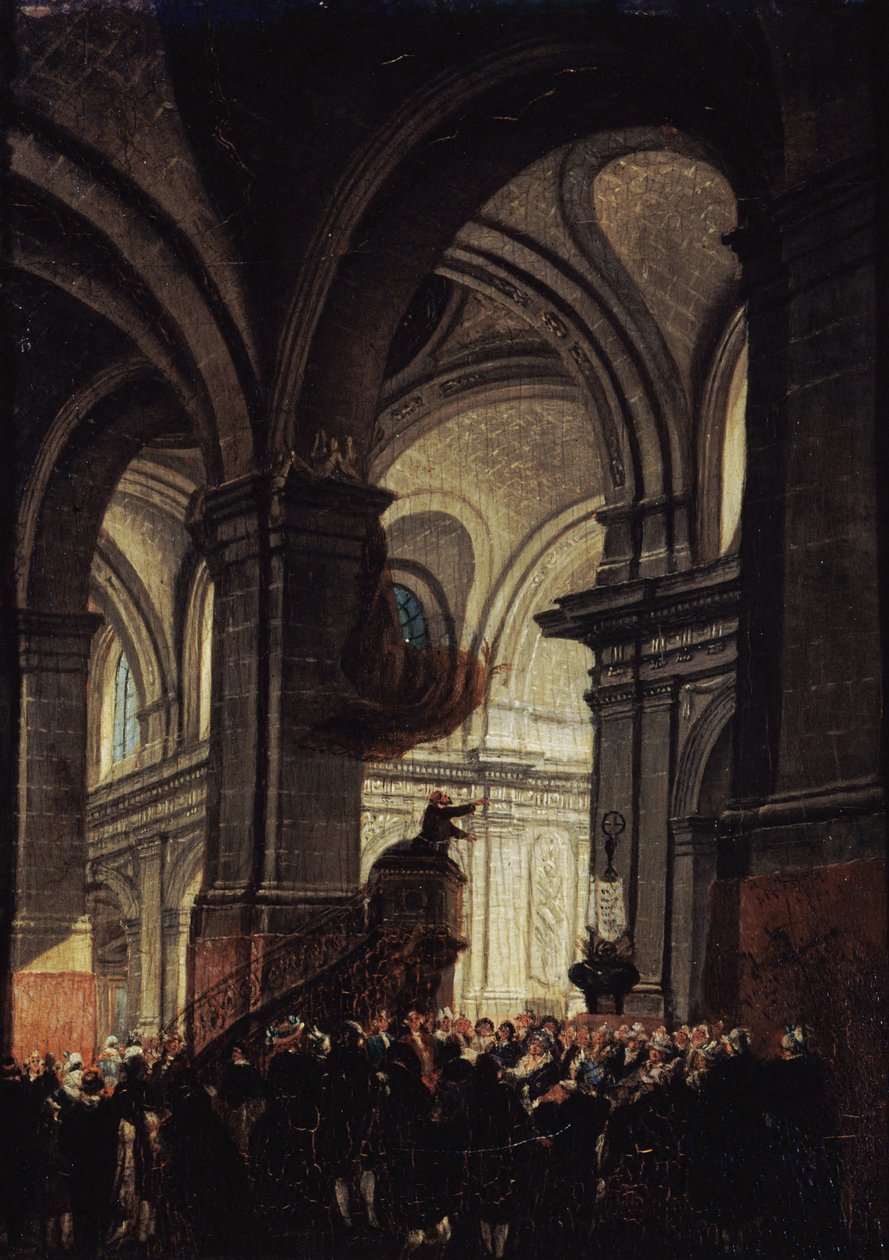 Kapucinerpredikan i Saint Roch-kyrkan, 1780. av Pierre Antoine Demachy