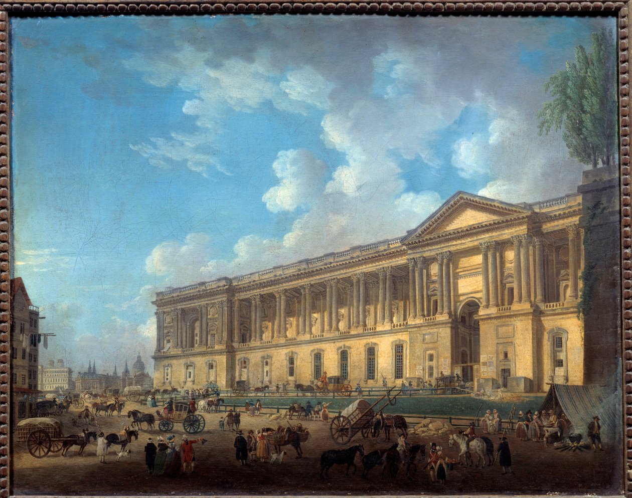 Kolonnaden i det nyligen degageerade bländskyddet. Utsikt över Paris. Målning av Pierre Demachy (1723-1807) av Pierre Antoine Demachy