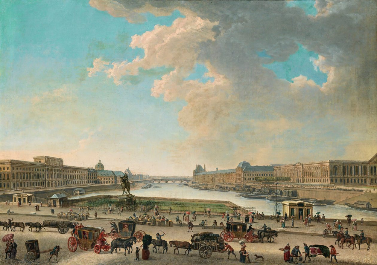 Utsikt över Paris från Place Dauphine, mellan 1750 och 1775. av Pierre Antoine Demachy