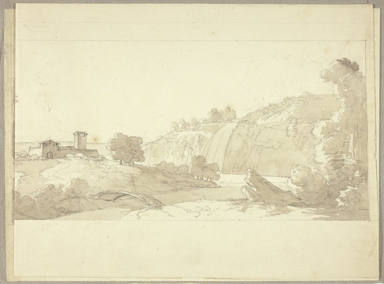 Italienskt landskap med panoramautsikt av Pierre Antoine Mongin