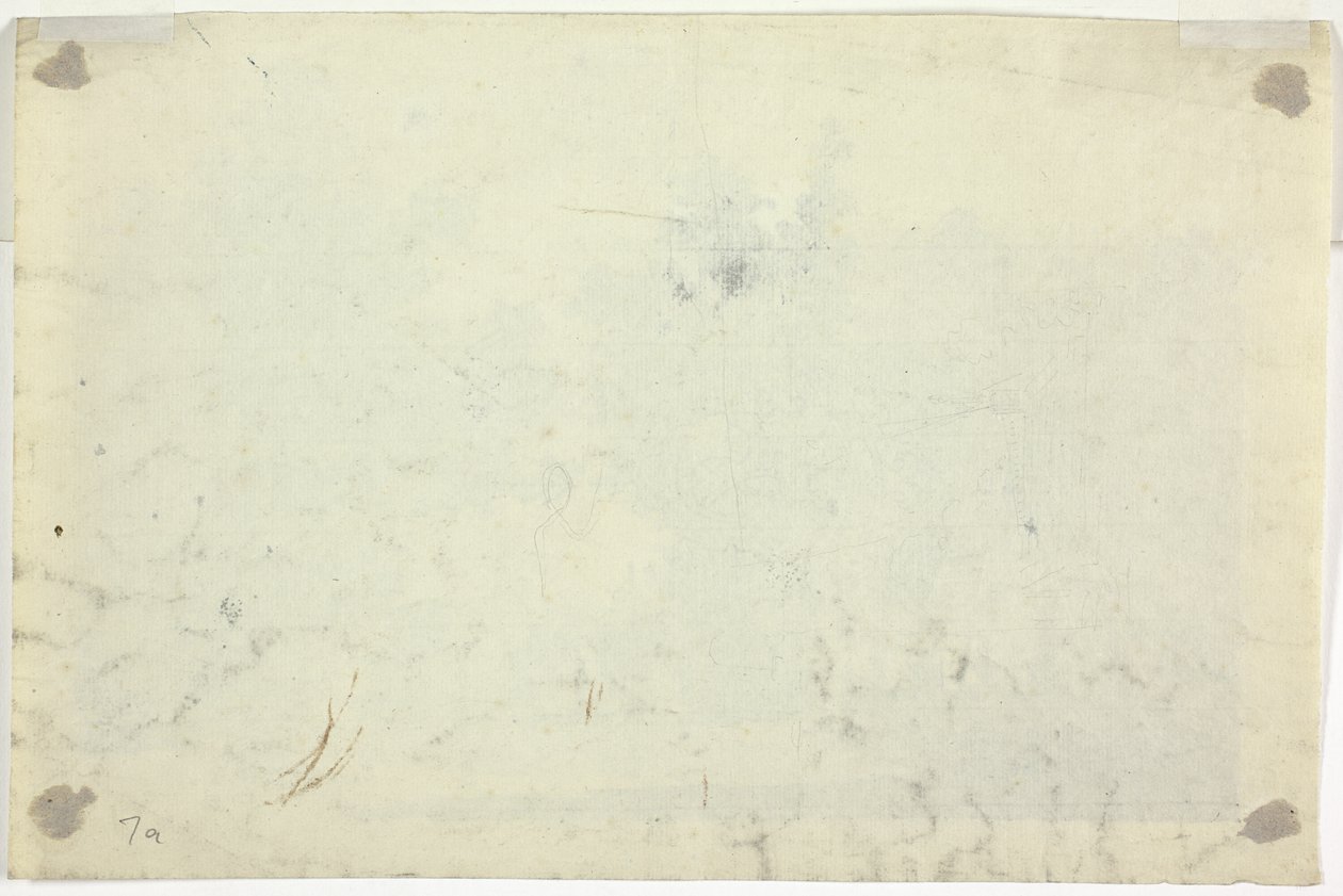Skiss av trädgård med stege av Pierre Antoine Mongin