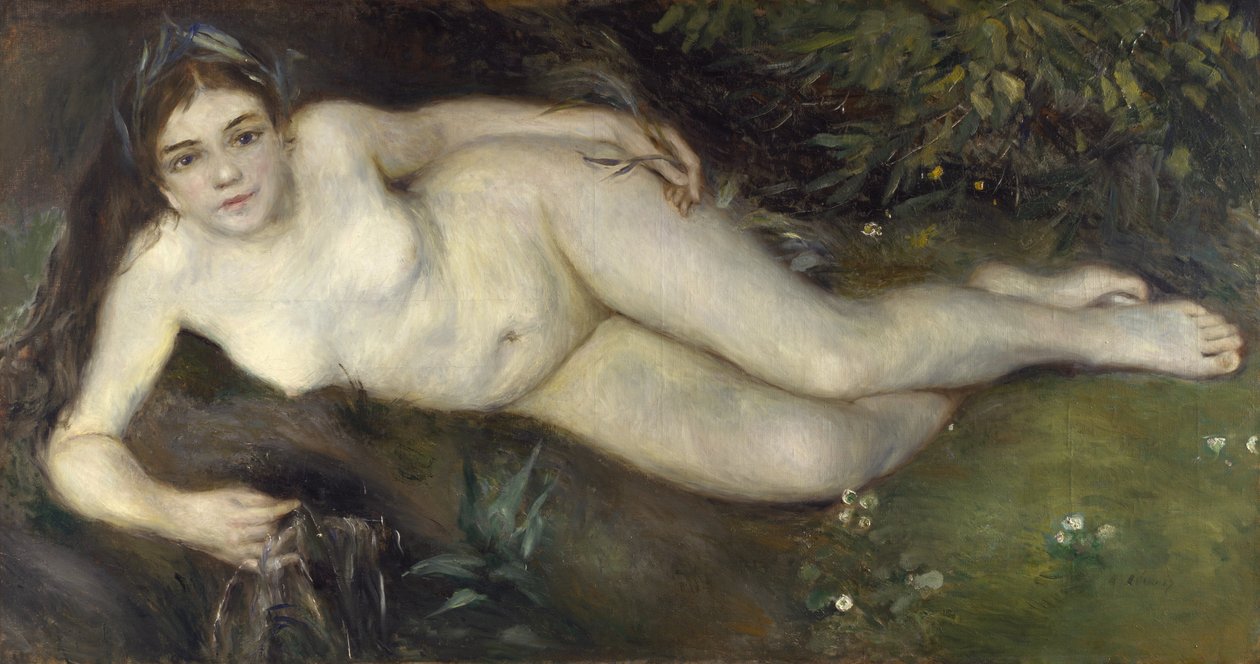 En nymf vid en ström, 1869-1870 av Pierre Auguste Renoir
