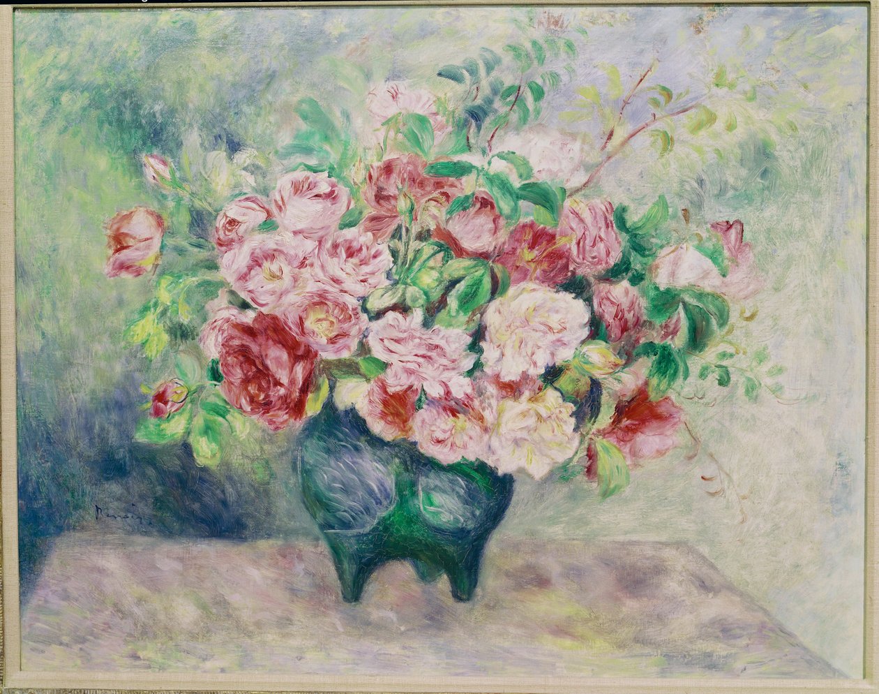 En bukett blommor (olja på duk) av Pierre Auguste Renoir