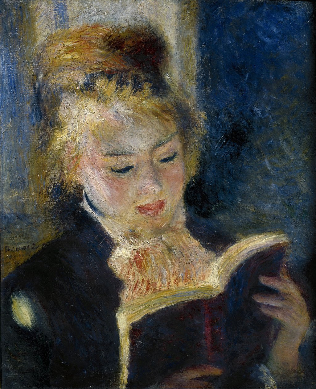 En tjej som läser La liseuse av Pierre Auguste Renoir