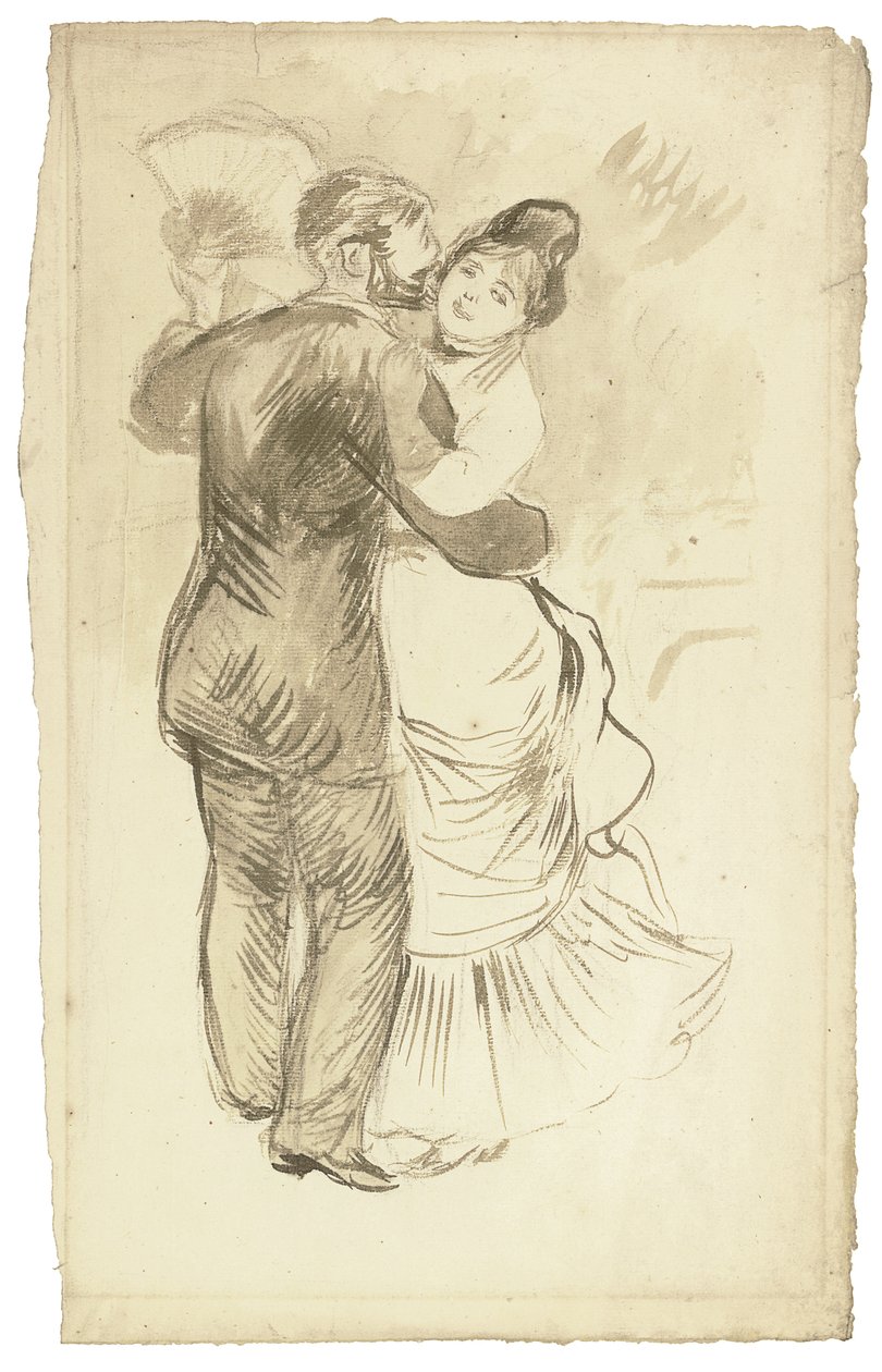 En studie för "Dans på landet", 1883 av Pierre Auguste Renoir