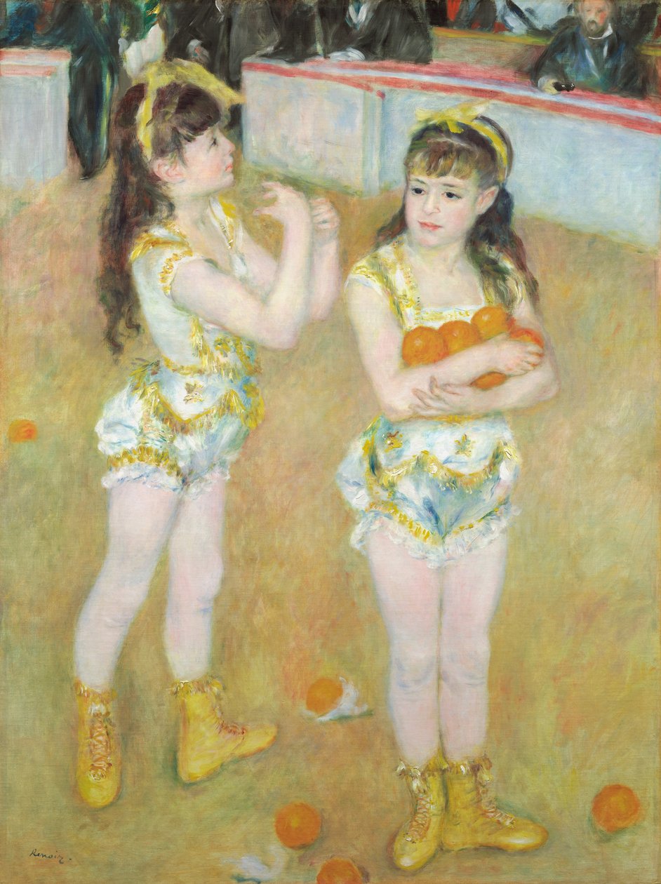 Akrobater på Cirque Fernando (Francisca och Angelina Wartenberg) av Pierre Auguste Renoir
