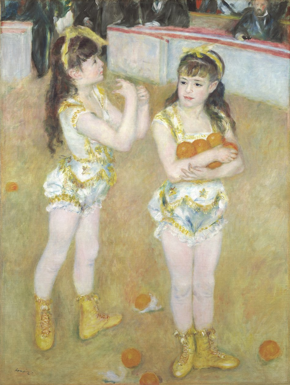 Akrobater vid Cirque Fernando, Francisca och Angelina Wartenberg, 1879 av Pierre Auguste Renoir