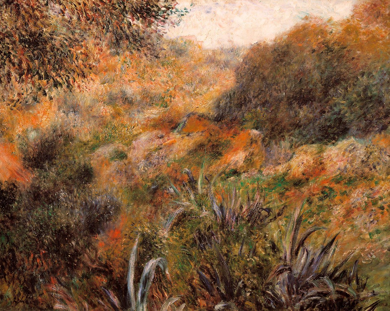 Algeriskt landskap, den vilda kvinnans ravin av Pierre Auguste Renoir