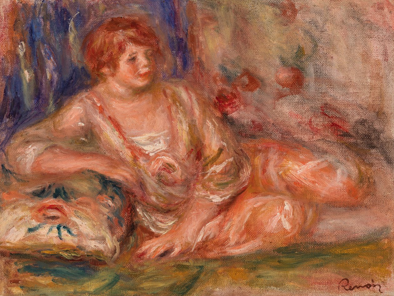 Andrée i rosa, Liggande av Pierre Auguste Renoir