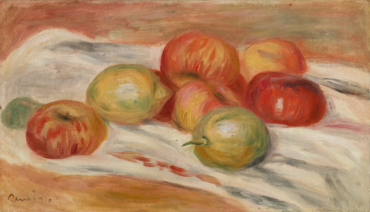 Äpplen och citroner på en trasa av Pierre Auguste Renoir