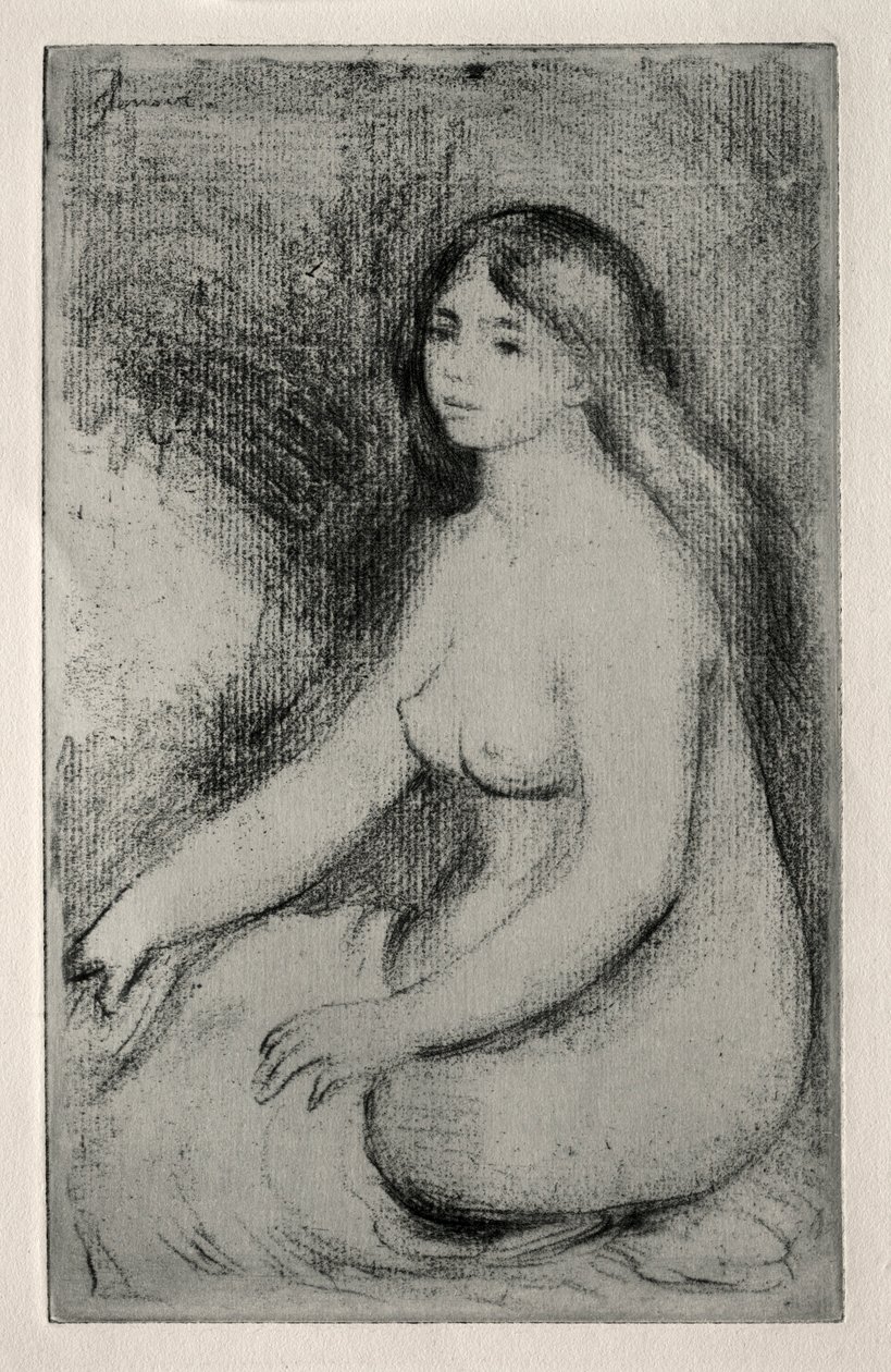 Sittande badare, ca. 1905. av Pierre Auguste Renoir