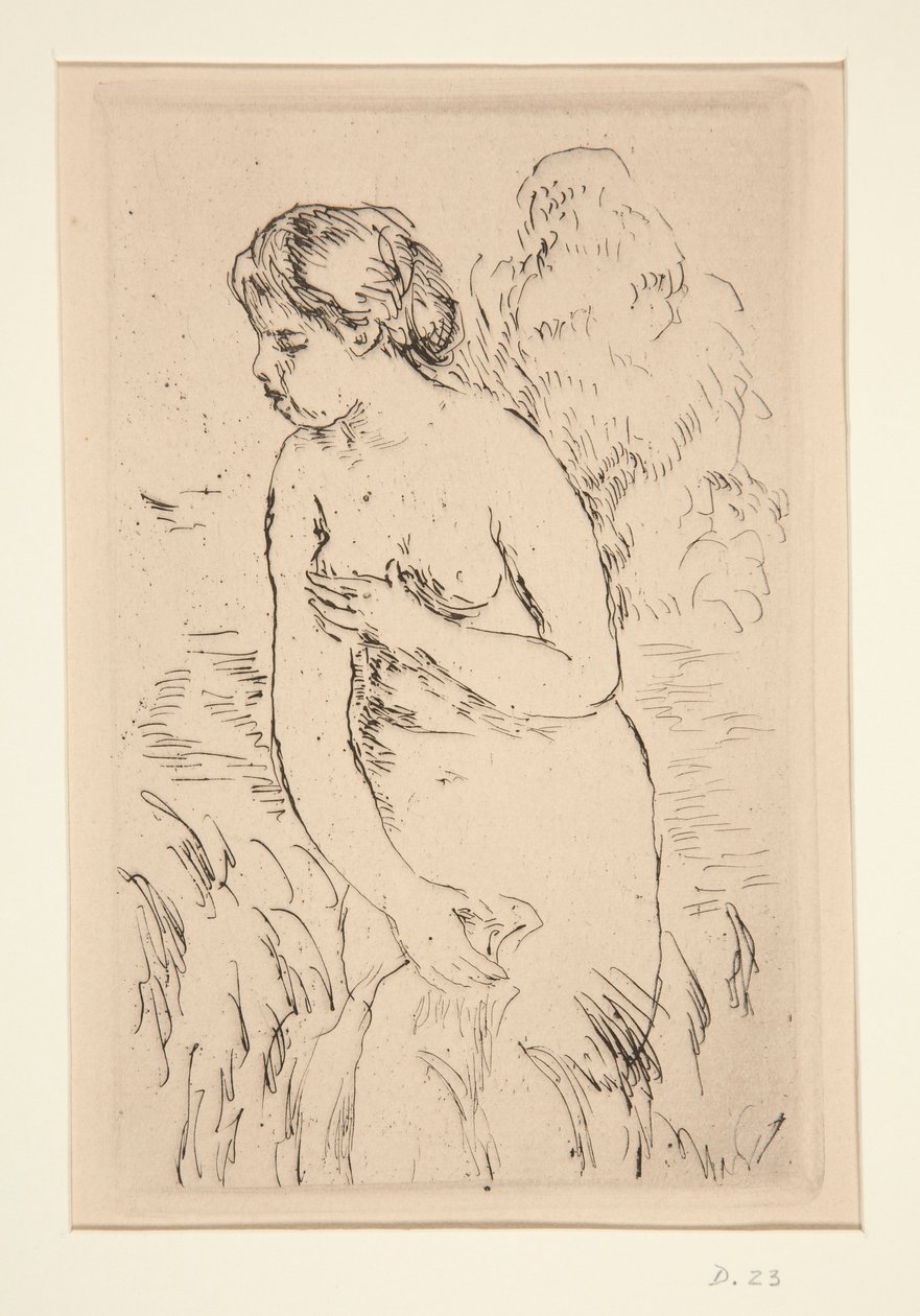 Baigneuse debut, ? mi-jambes (stående badare, ner till knäna) av Pierre Auguste Renoir