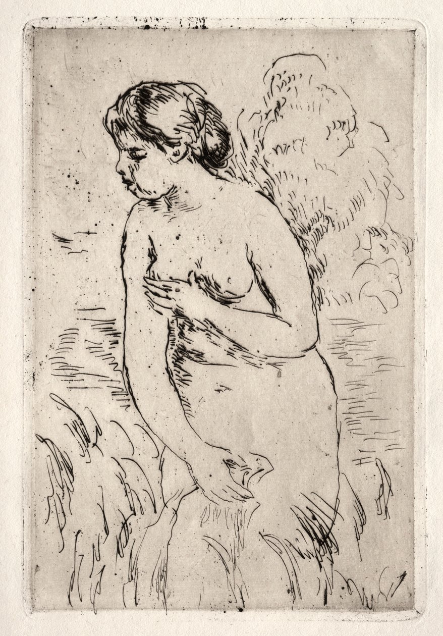 Badande stående, halvbent. av Pierre Auguste Renoir