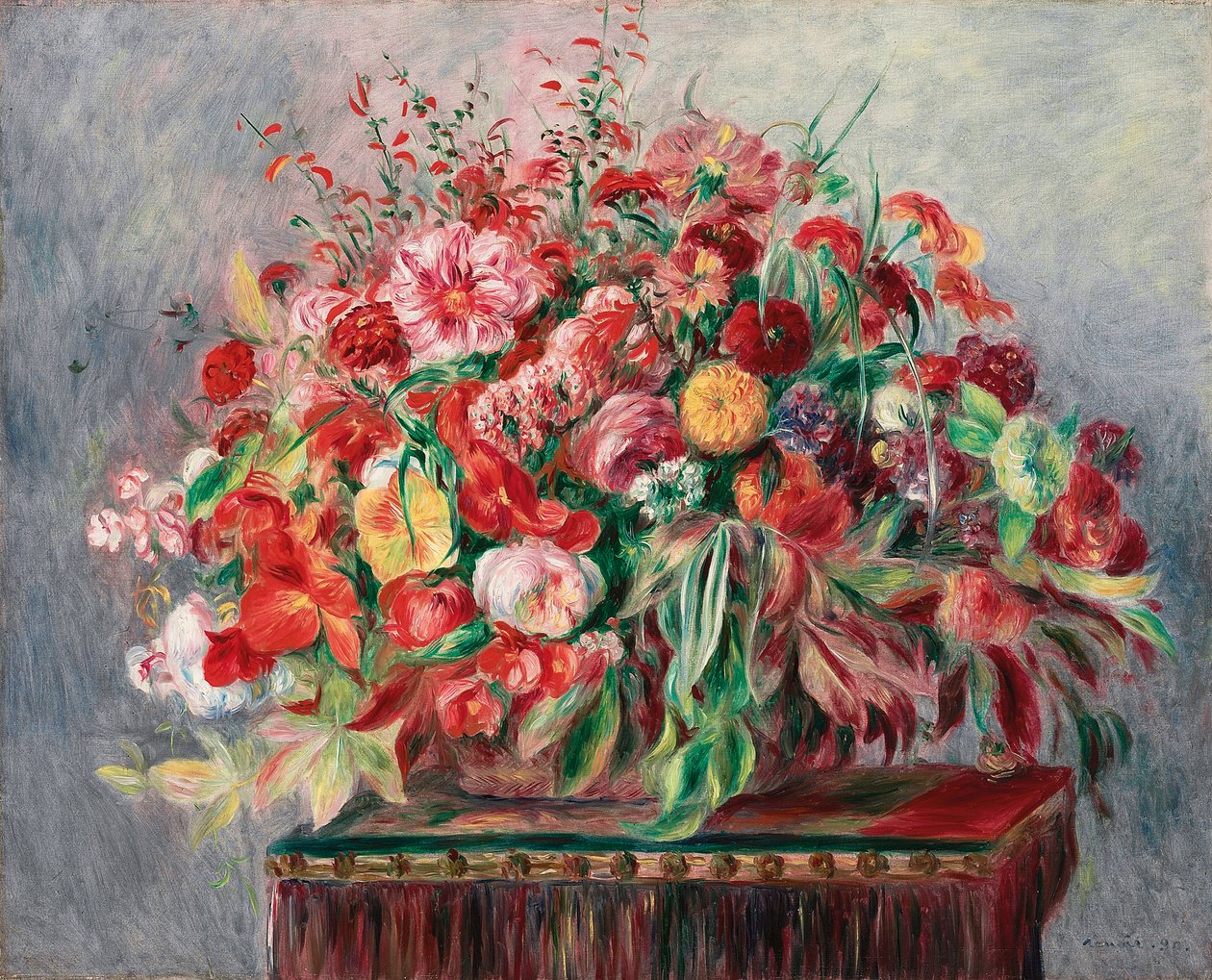 Korg med blommor; Korg med blommor, 1890 av Pierre Auguste Renoir