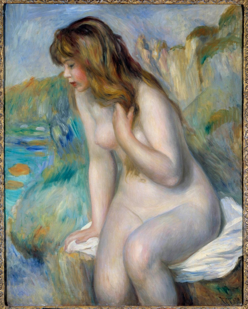 Bather-målning av Pierre Auguste Renoir (1841-1919) 1892 Privat samling av Pierre Auguste Renoir