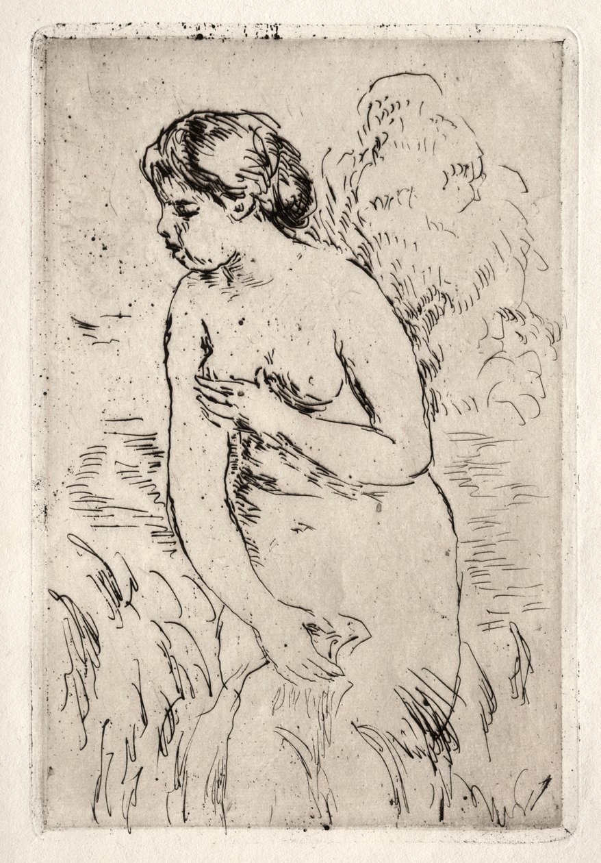 Badare som står upp till sina knän av Pierre Auguste Renoir