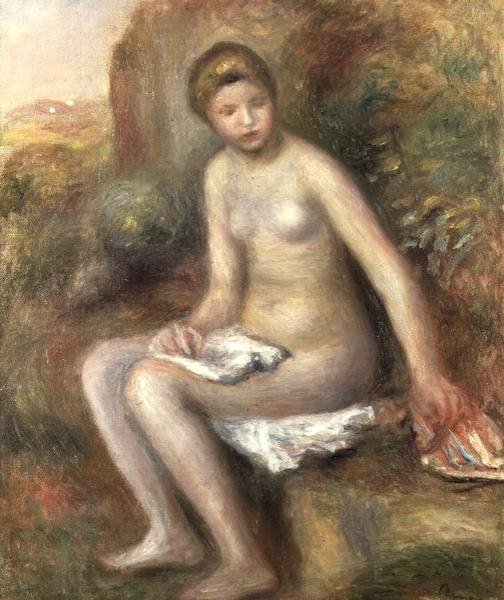 Badar på en sten av Pierre Auguste Renoir