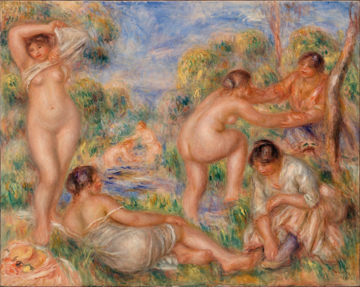 Badgrupp av Pierre Auguste Renoir