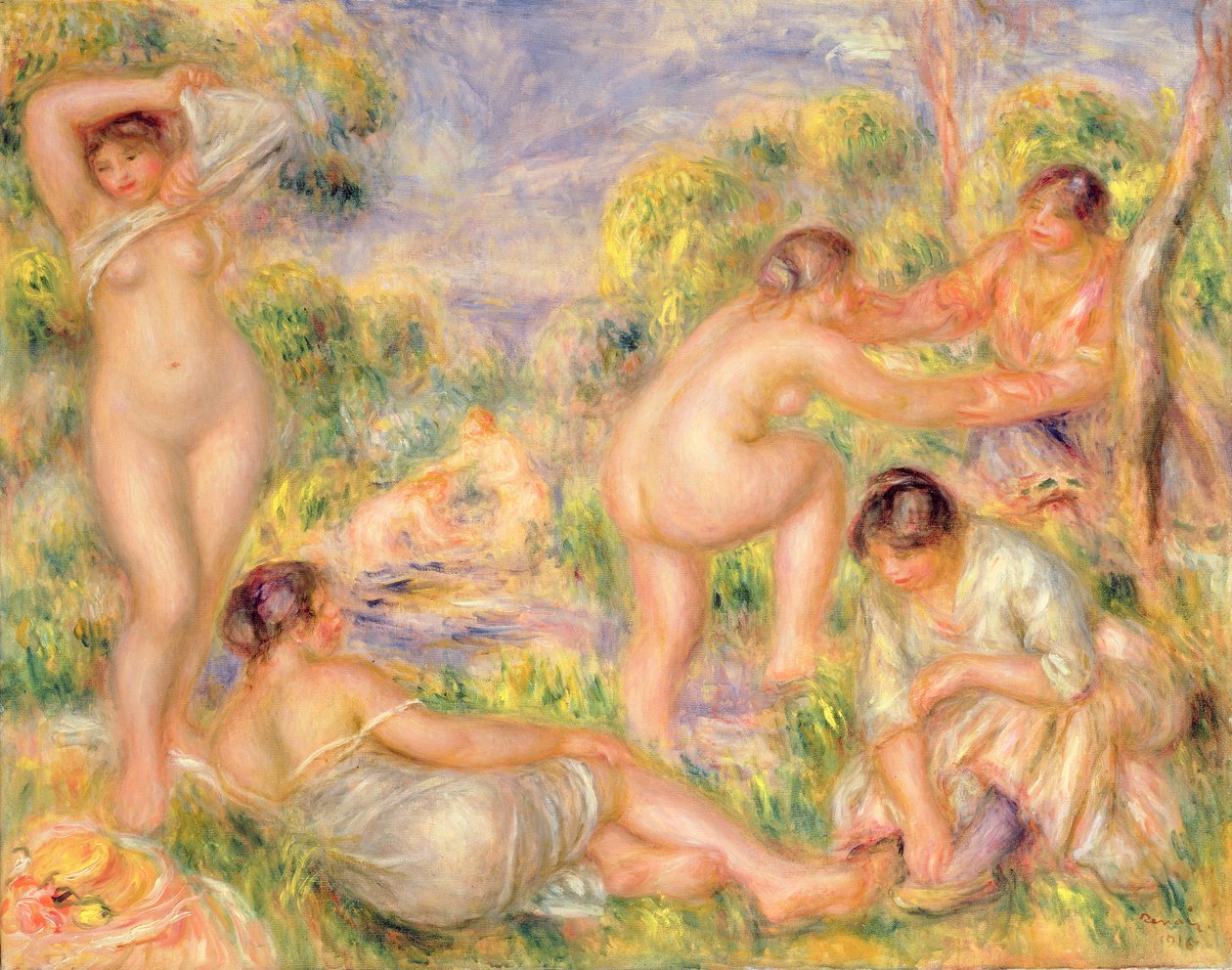 Badgrupp av Pierre Auguste Renoir