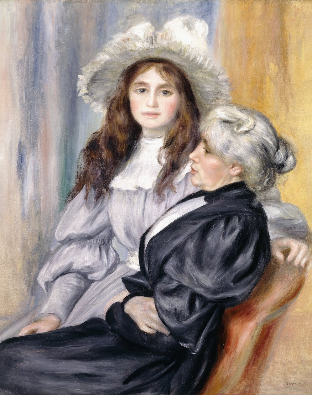 Berthe Morisot och hennes dotter, Julie Manet, 1894 av Pierre Auguste Renoir