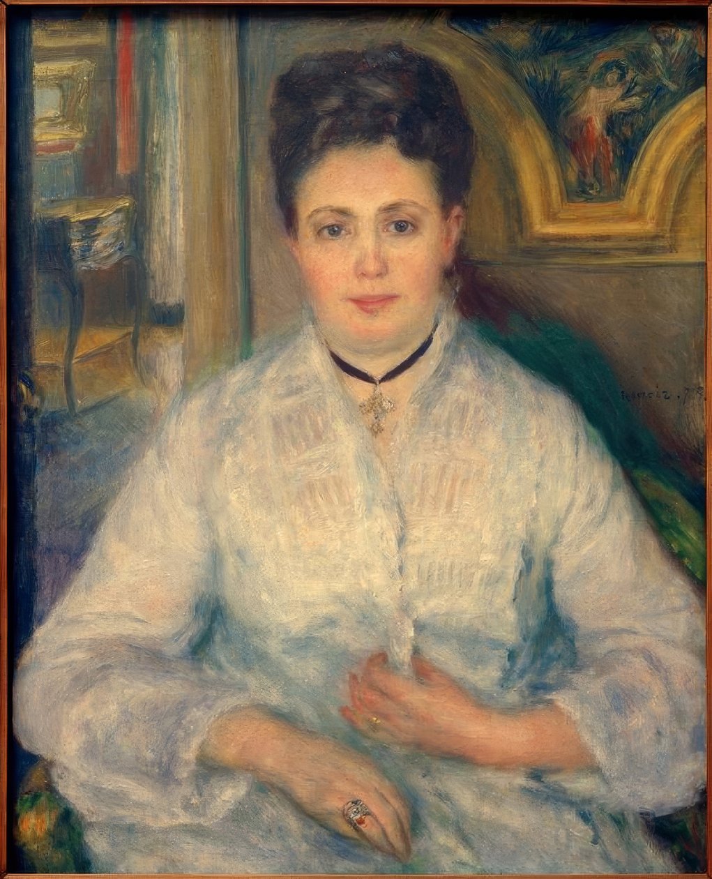 Porträtt av Madame Victor Chocquet av Pierre Auguste Renoir