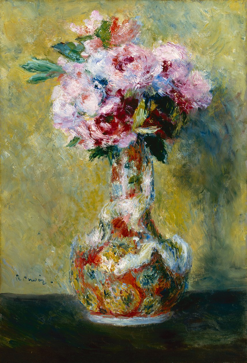 ""Bukett of Flowers in a Japanese Vase"" (Japonism) Målning av Pierre Auguste Renoir (1841-1919) 1878 Indianapolis Museum of Art USA av Pierre Auguste Renoir