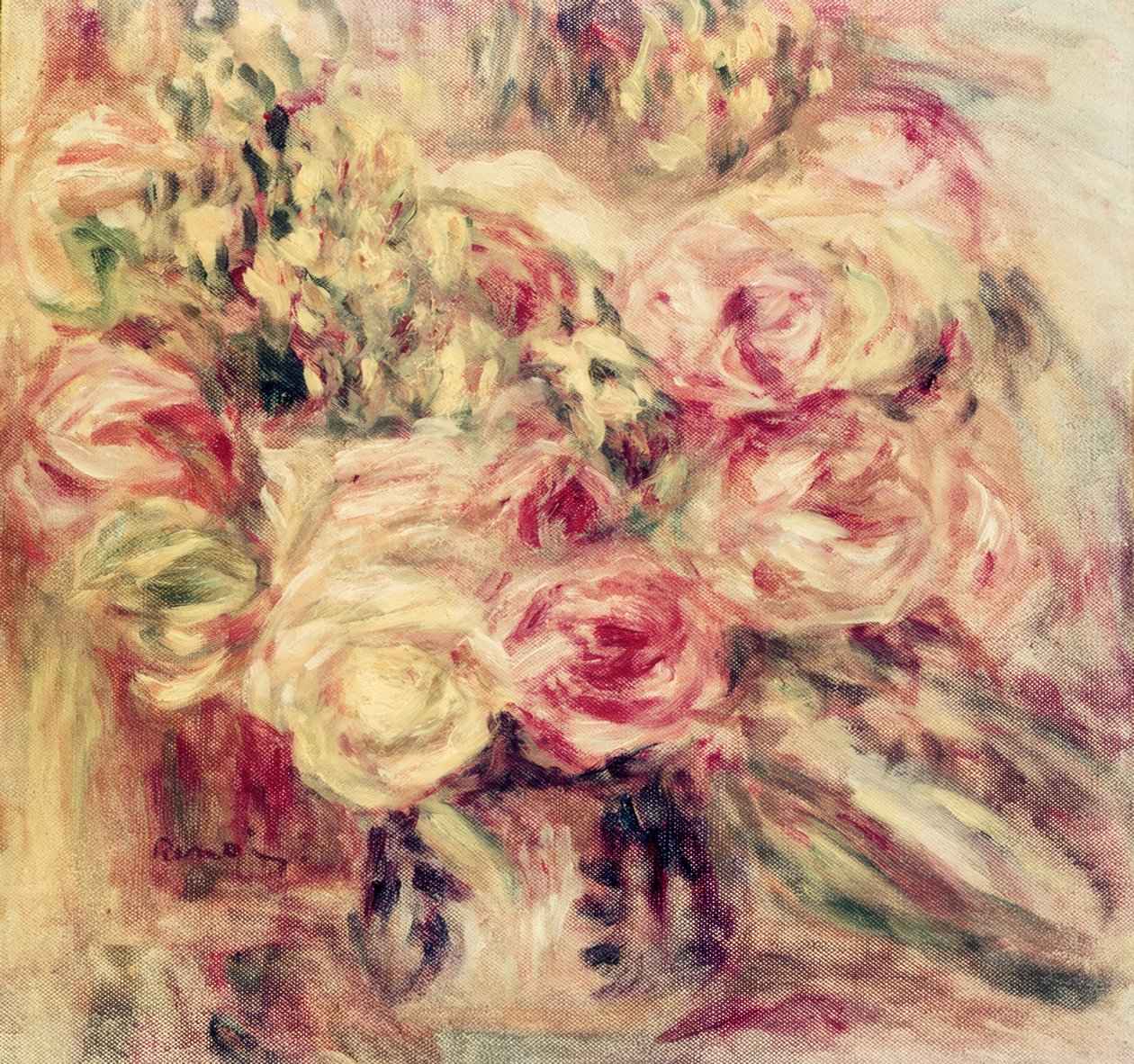 Bukett rosor av Pierre Auguste Renoir