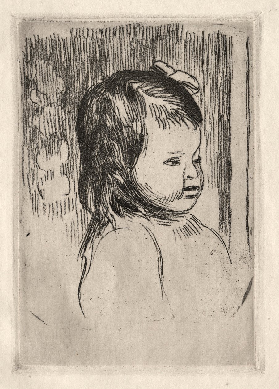 Byst av ett barn, vänd åt höger. av Pierre Auguste Renoir