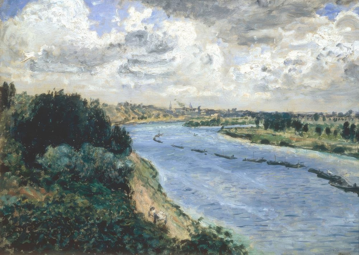 Pråmar på Seine av Pierre Auguste Renoir