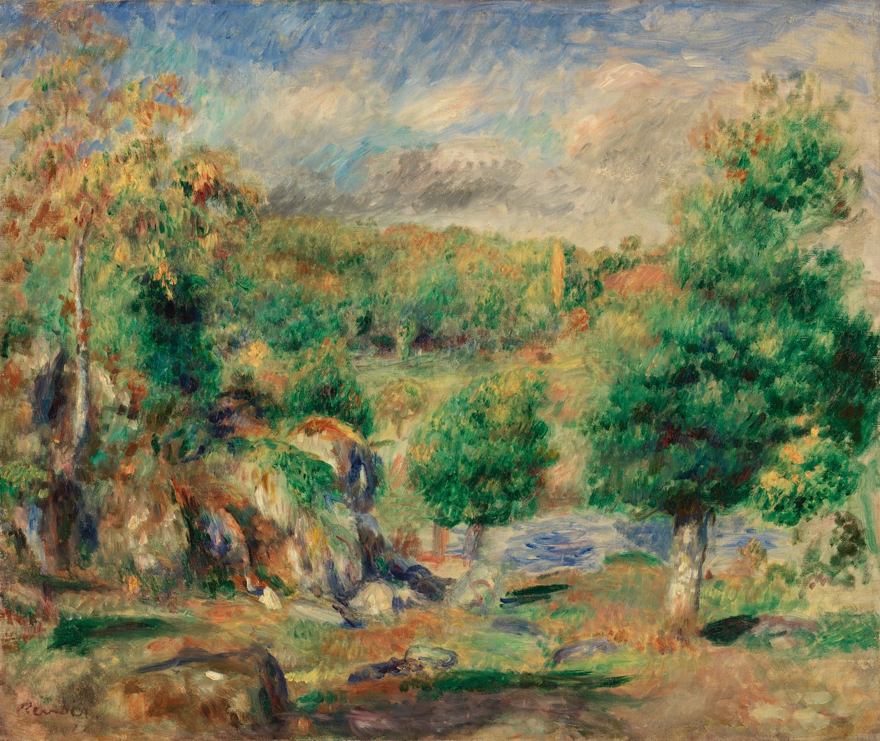 Kastanjeträd, Pont-Aven av Pierre Auguste Renoir