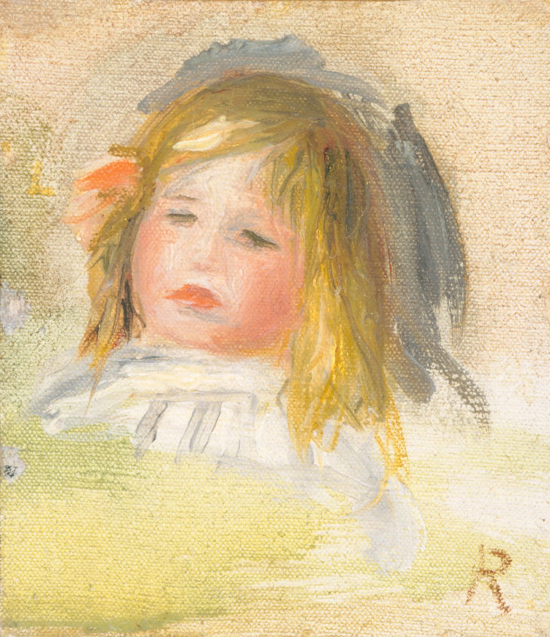 Barn med blont hår, 18951900. av Pierre Auguste Renoir