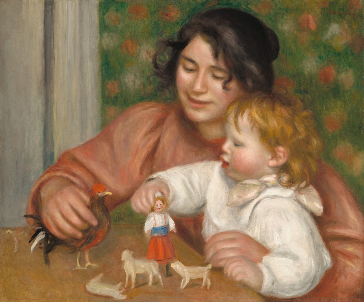 Barn med leksaker - Gabrielle och konstnärens son, Jean, 1895-1896. av Pierre Auguste Renoir