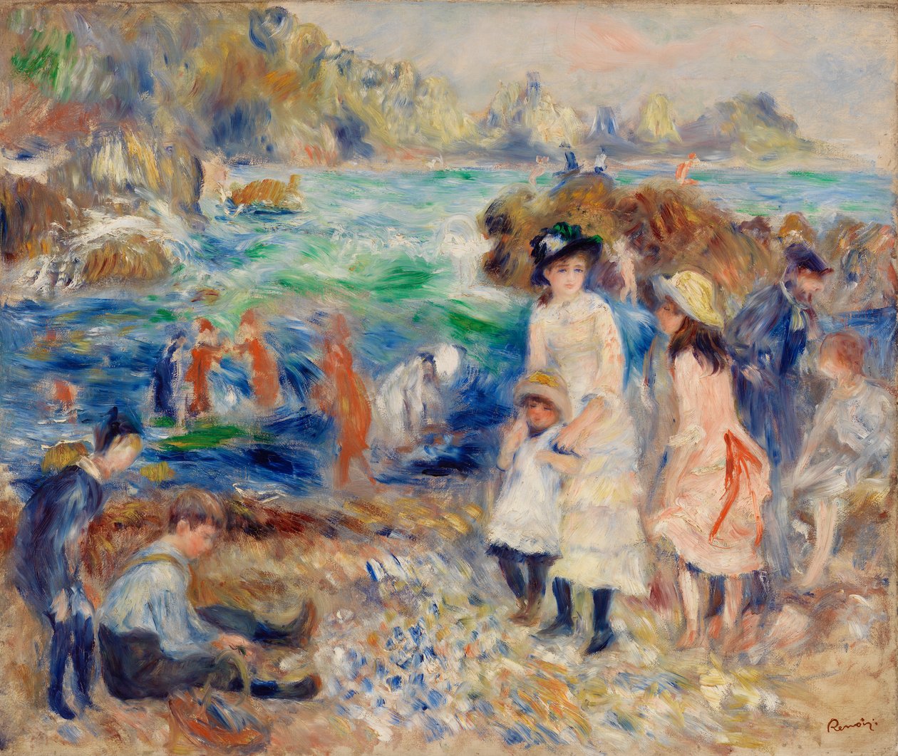 Barn på stranden, Guernsey av Pierre Auguste Renoir