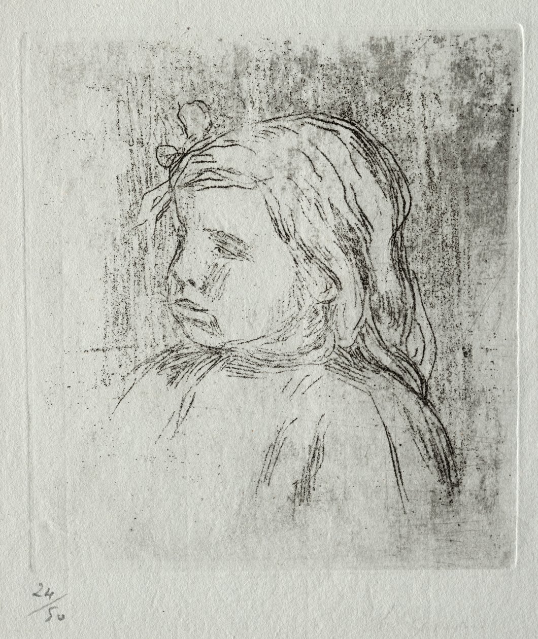 Claude Renoir, tre fjärdedelar till vänster av Pierre Auguste Renoir