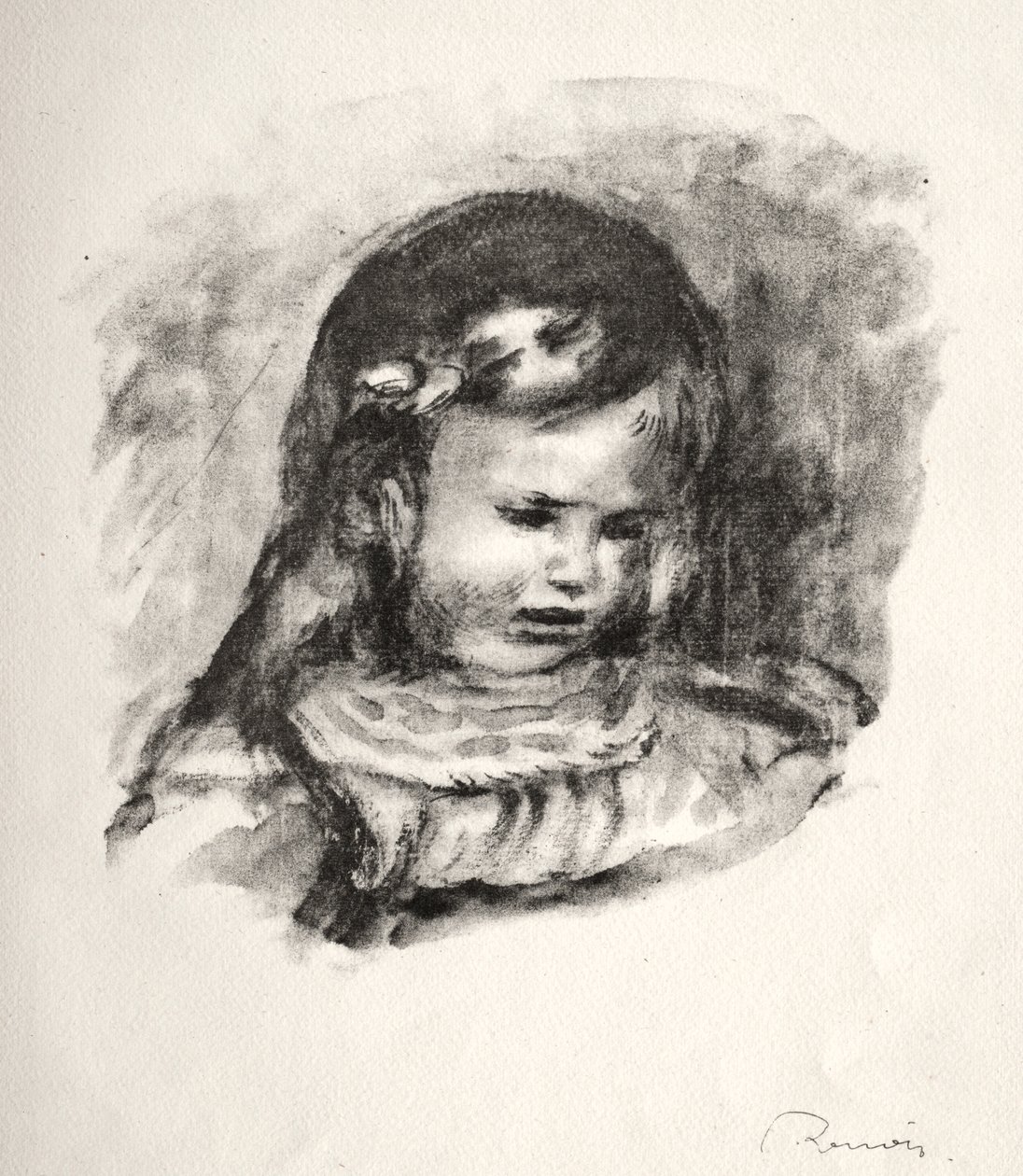 Claude Renoir, huvudet ner av Pierre Auguste Renoir