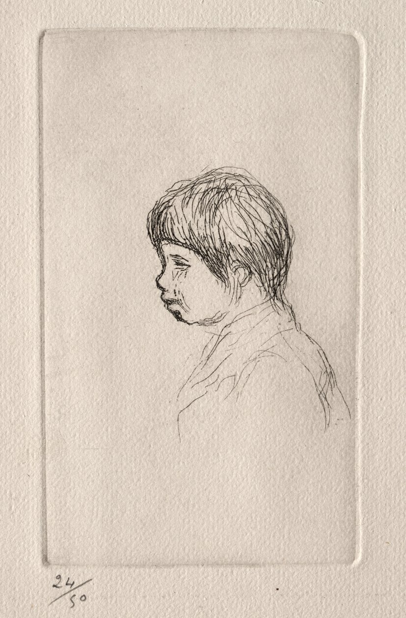 Claude Renoir, konstnärens son, i profil av Pierre Auguste Renoir
