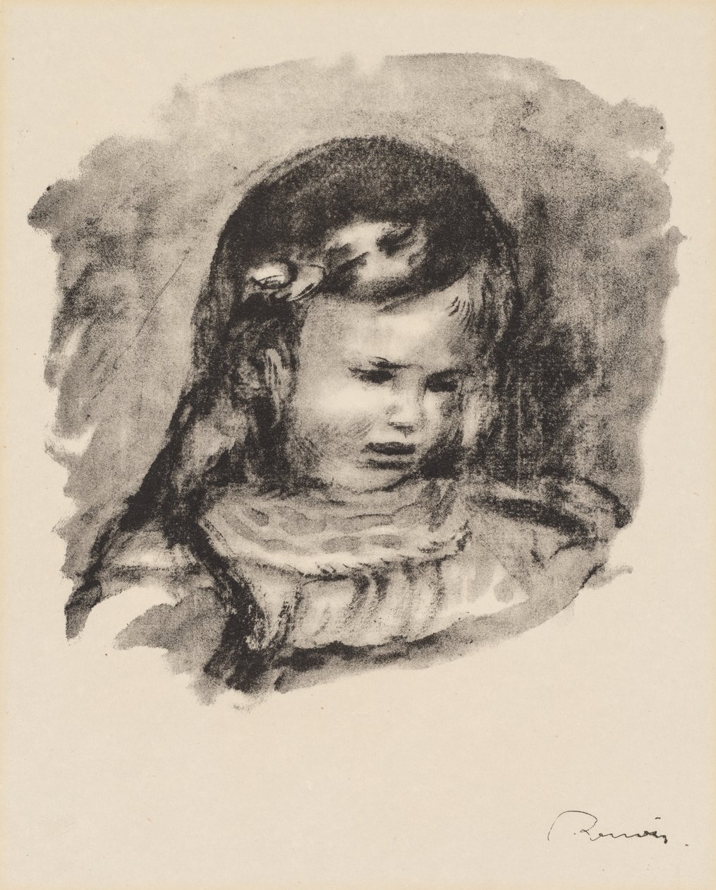 Claude Renoir, huvudet sänkt av Pierre Auguste Renoir