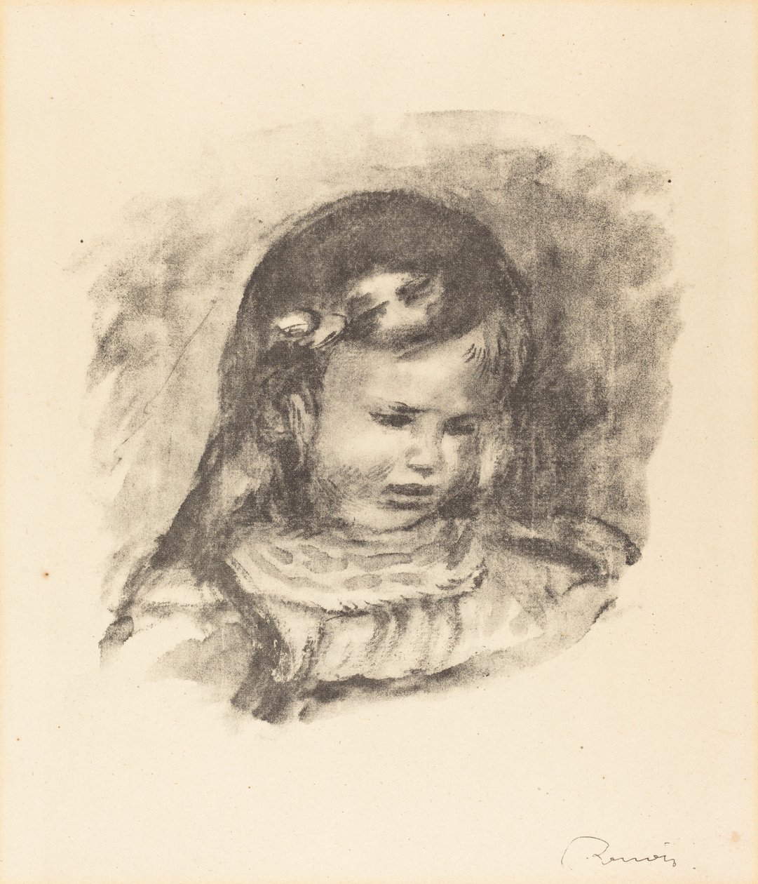 Claude Renoir, med sänkt huvud, 1900-tal. av Pierre Auguste Renoir