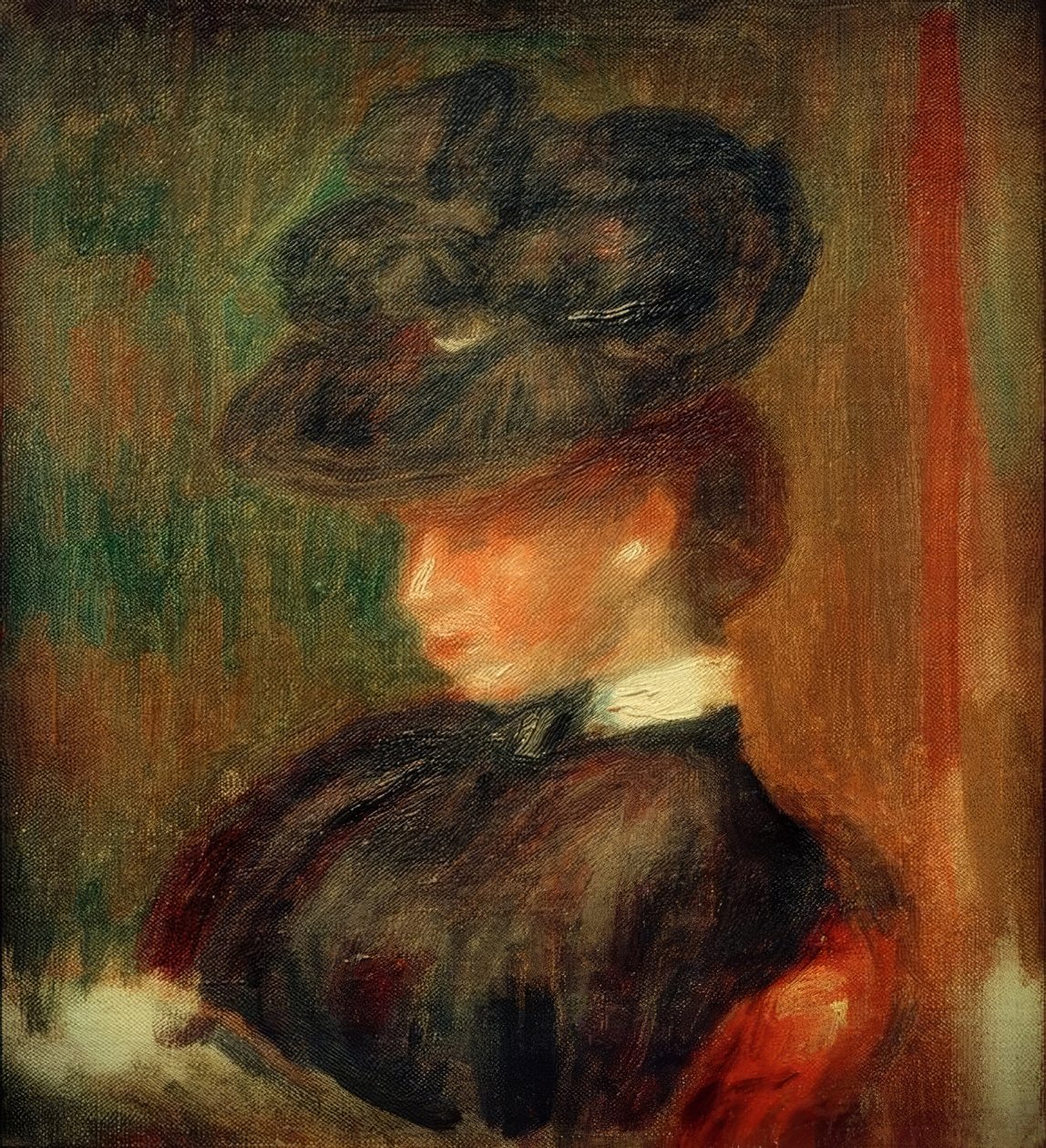Dam med hatt av Pierre-Auguste Renoir