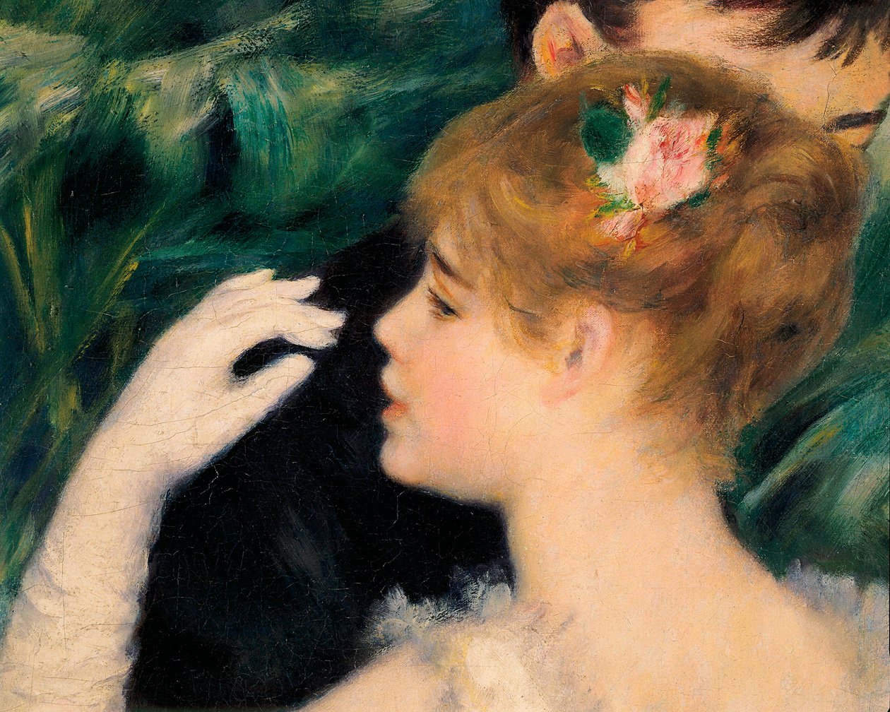 Dancing in Town - Den franska målaren Suzanne Valadon (1865-1938) var en av modellerna (detalj) av Pierre Auguste Renoir